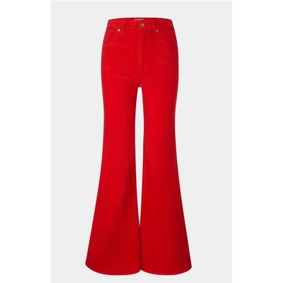 Wrangler | Wanderer High Rise Flare Red Cords Wide Bootcut Bell Bottom Jeans - Picture 15 of 16